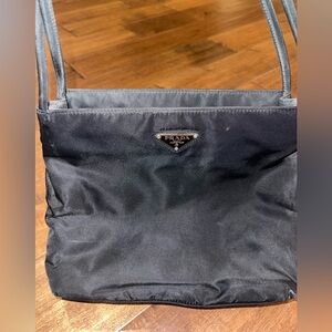 PRADA Small BLACK Tessuto NYLON CITY Shoulder Bag Tote  # 70 Authentic! EUC!